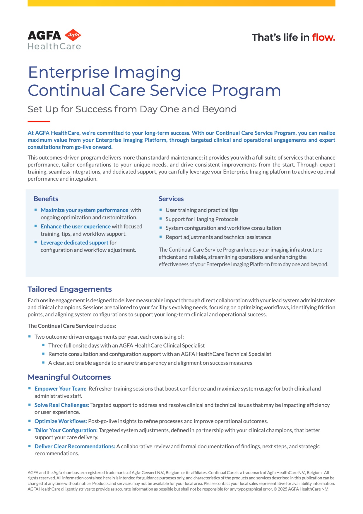 SALES SHEET: Continual Care Service Program