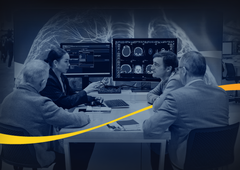Radiologists collaborating at RSNA